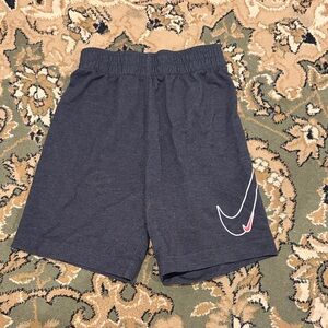 Nike Dark Gray Athletic Shorts with White Swoosh